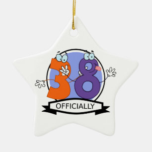 Officially 38 Birthday Banner Ceramic Ornament