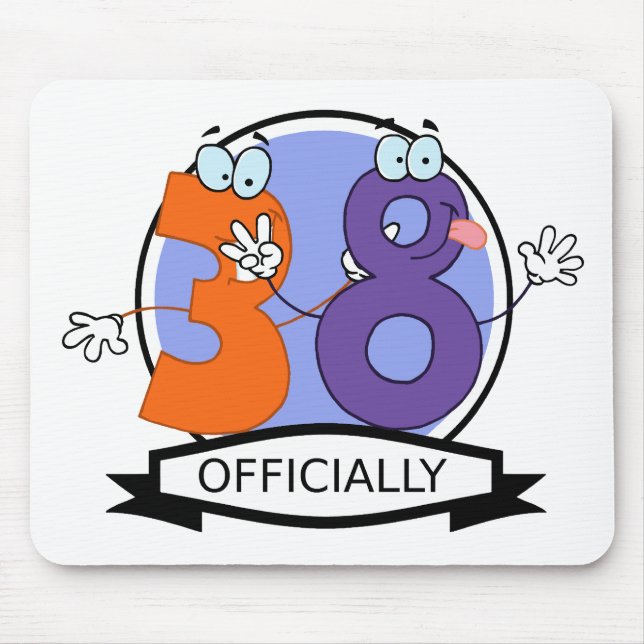 Officially 38 Birthday Banner Mouse Pad (Front)