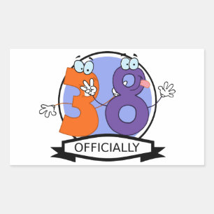 Officially 38 Birthday Banner Sticker