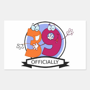 Officially 39 Birthday Banner Sticker