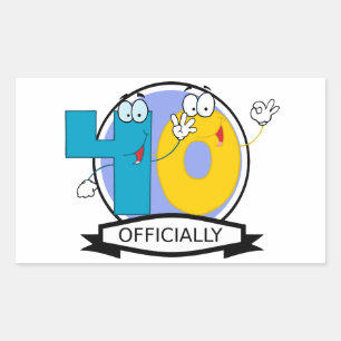 Officially 40 Birthday Banner Sticker