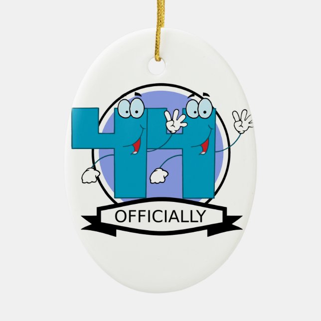 Officially 44 Birthday Logo Ceramic Ornament (Front)
