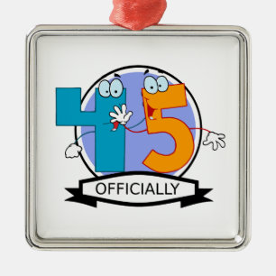 Officially 45 Birthday Banner Metal Ornament
