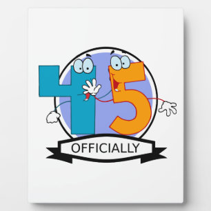 Officially 45 Birthday Banner Plaque