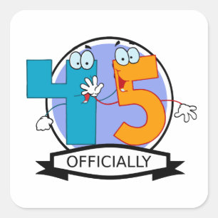 Officially 45 Birthday Banner Square Sticker