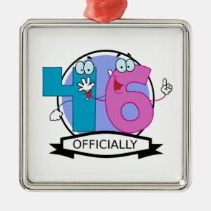 Officially 46 Birthday Banner Metal Ornament