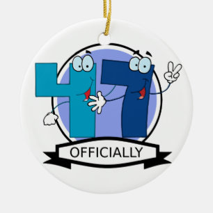 Officially 47 Birthday Banner Ceramic Ornament