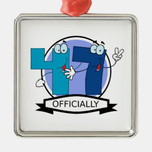 Officially 47 Birthday Banner Metal Ornament