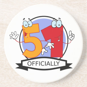 Officially 51 Birthday Banner Coaster