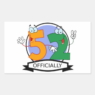 Officially 52 Birthday Banner Sticker