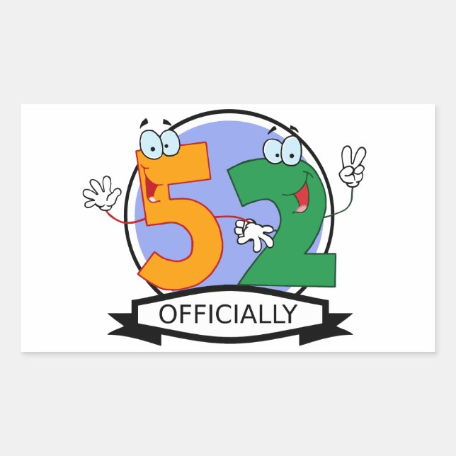 Officially 52 Birthday Banner Sticker (Front)