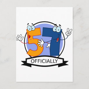 Officially 57 Birthday Logo Postcard