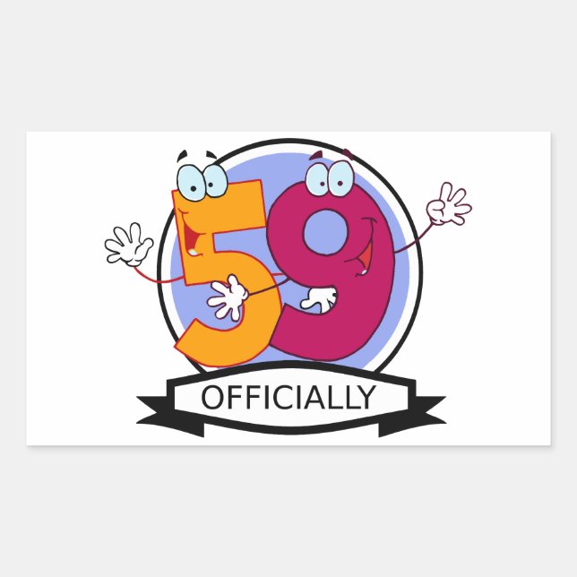 Officially 59 Birthday Banner Sticker (Front)