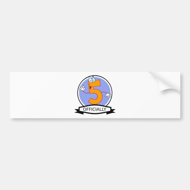 Officially 5 Birthday Logo Bumper Sticker (Front)