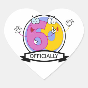 Officially 60 Birthday Banner Heart Sticker