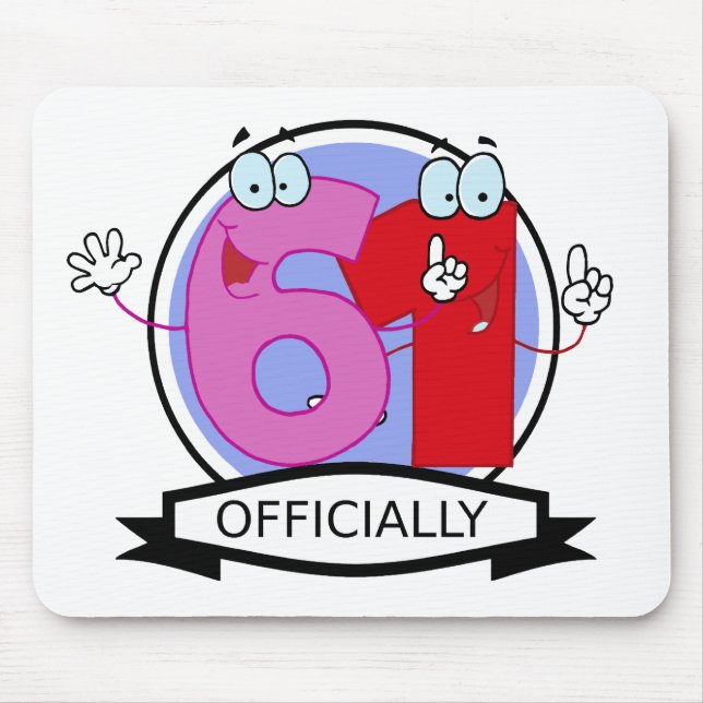 Officially 61 Birthday Banner Mouse Pad (Front)