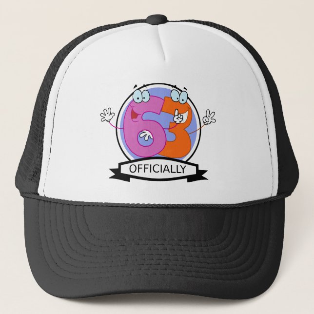 Officially 63 Birthday Banner Trucker Hat (Front)