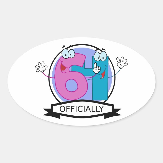 Officially 64 Birthday Banner Oval Sticker (Front)