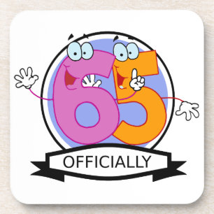 Officially 65 Birthday Banner Coaster