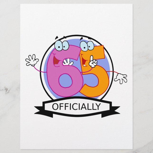 Officially 65 Birthday Logo (Front)