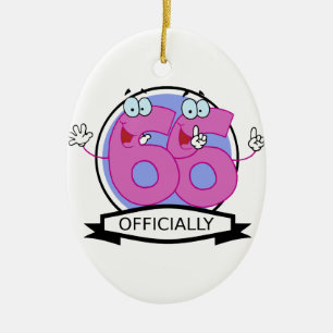 Officially 66 Birthday Banner Ceramic Ornament