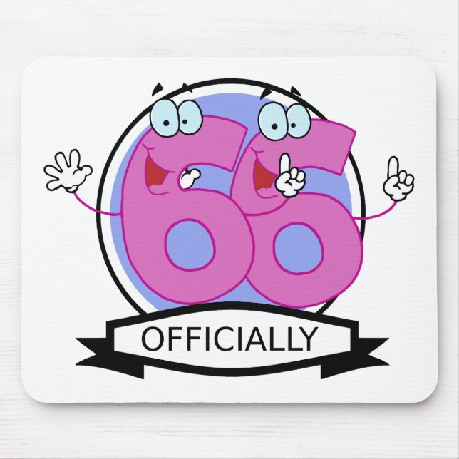 Officially 66 Birthday Banner Mouse Pad (Front)