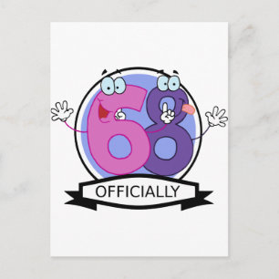 Officially 68 Birthday Banner. Postcard