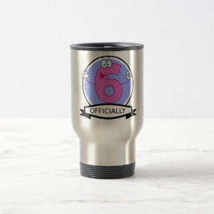 Officially 6 Birthday Banner Travel Mug