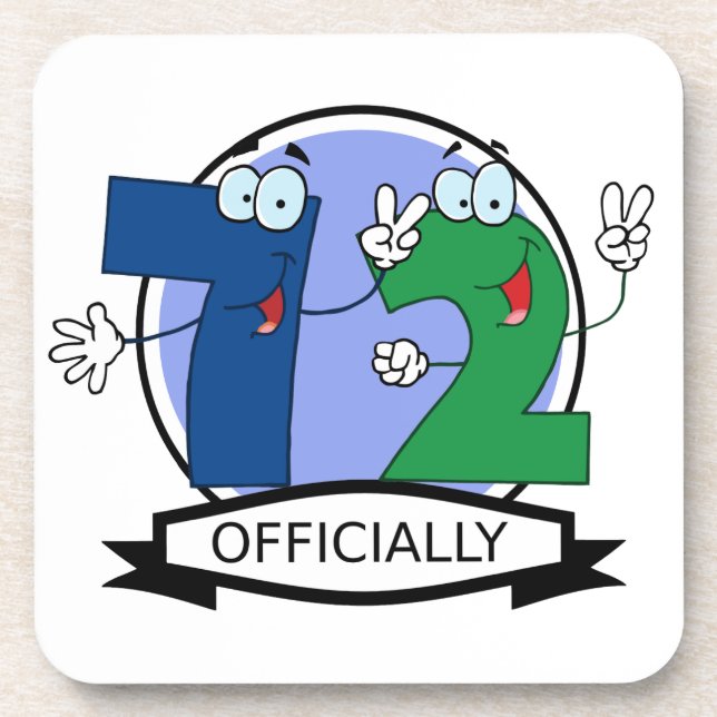Officially 72 Birthday Banner Coaster (Front)