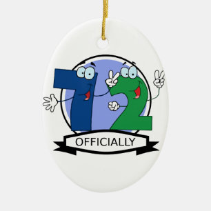Officially 72 Birthday Logo Ceramic Ornament