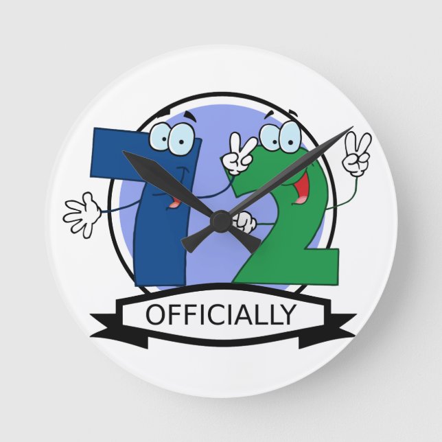 Officially 72 Birthday Logo Round Clock (Front)