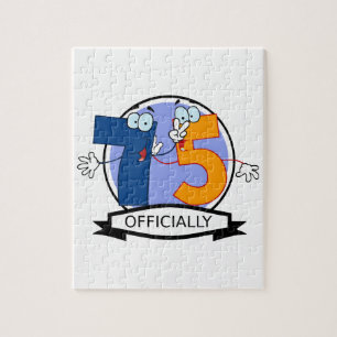 Officially 75 Birthday Banner Jigsaw Puzzle