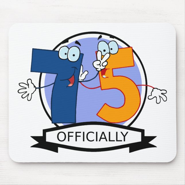 Officially 75 Birthday Banner Mouse Pad (Front)