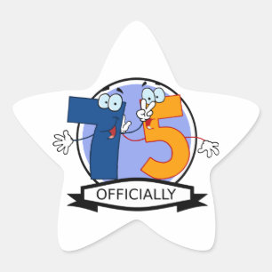 Officially 75 Birthday Banner Star Sticker