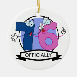 Officially 76 Birthday Banner Ceramic Ornament