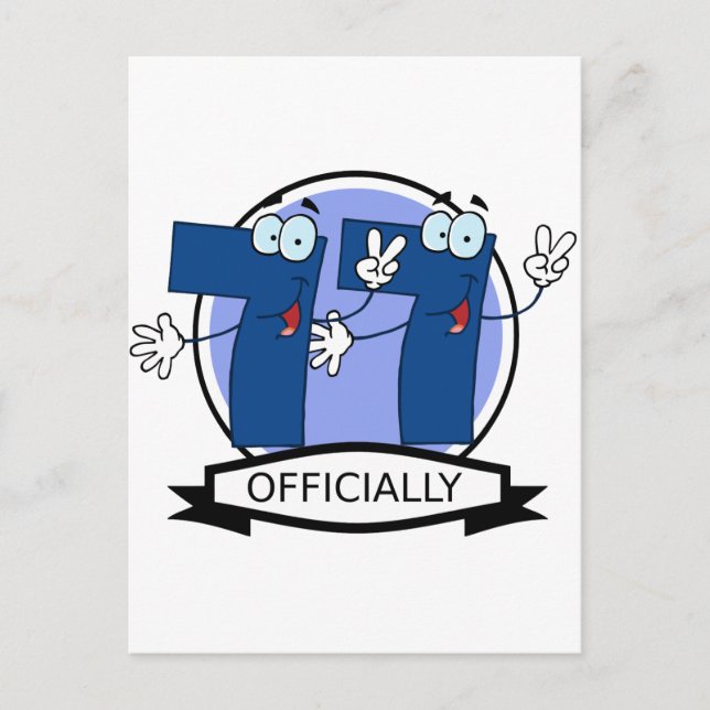 Officially 77 Birthday Banner Postcard (Front)