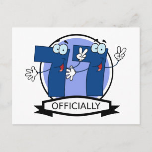Officially 77 Birthday Banner Postcard