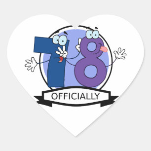 Officially 78 Birthday Banner Heart Sticker