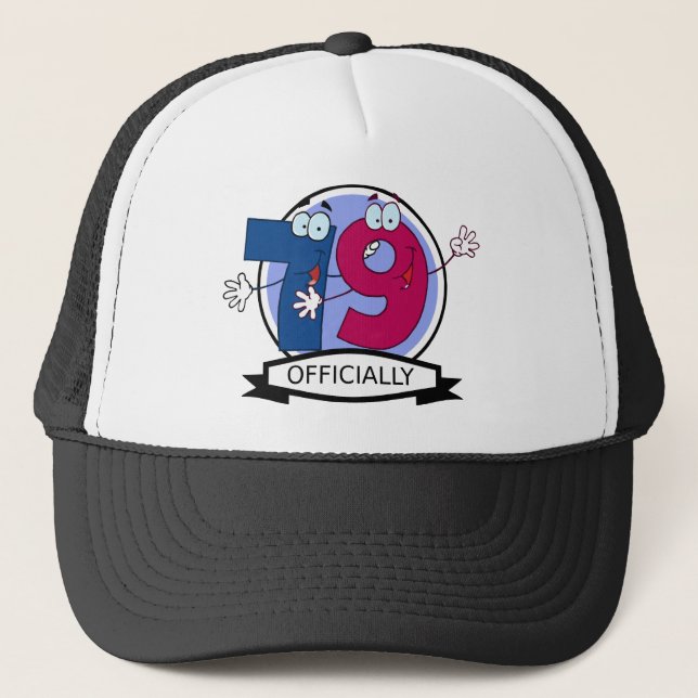 Officially 79 Birthday Banner Trucker Hat (Front)