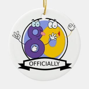 Officially 80 Birthday Banner Ceramic Ornament