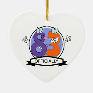 Officially 83 Birthday Banner Ceramic Ornament