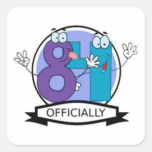 Officially 84 Birthday Banner Square Sticker
