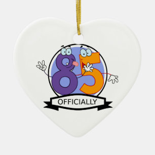 Officially 85 Birthday Banner Ceramic Ornament