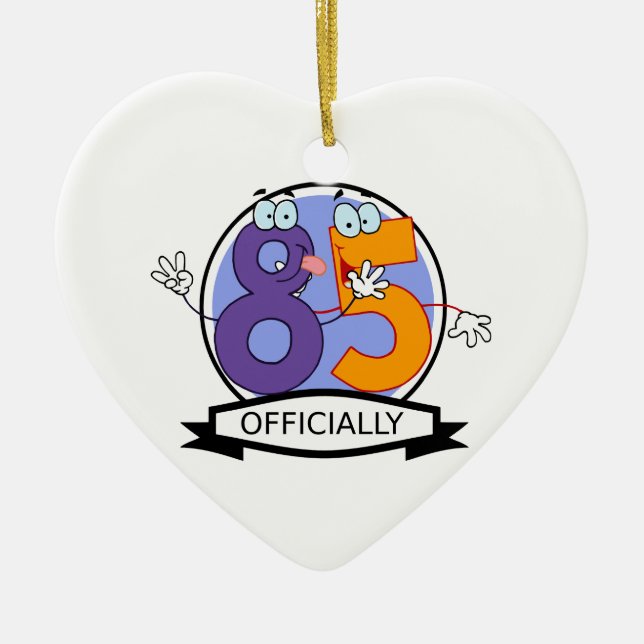 Officially 85 Birthday Banner Ceramic Ornament (Front)