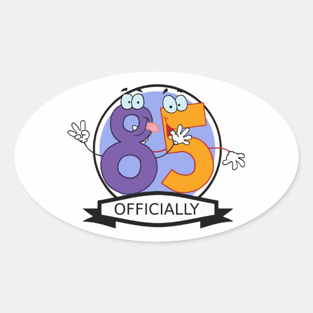 Officially 85 Birthday Banner Oval Sticker (Front)