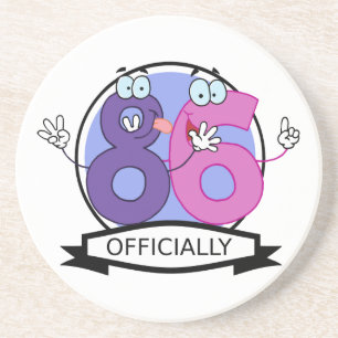 Officially 86 Birthday Banner Coaster