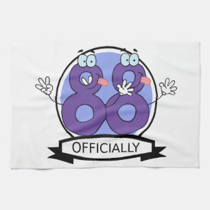 Officially 88 Birthday Banner Kitchen Towel