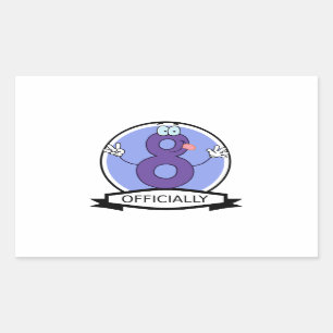 Officially 8 Birthday Banner Sticker