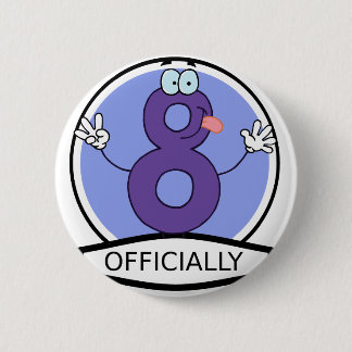 Officially 8 Birthday Logo 2 Inch Round Button