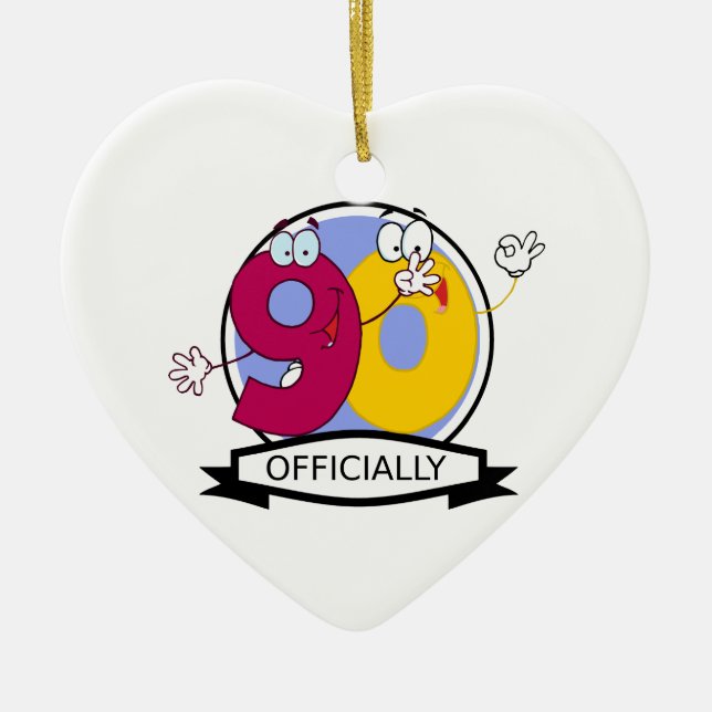 Officially 90 Birthday Banner Ceramic Ornament (Front)